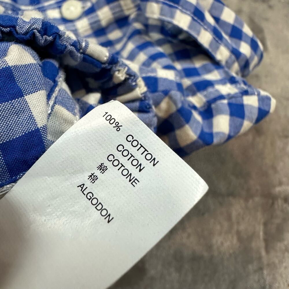 Baby Gap Shrt Blue White Gingham Check Button Down Collared Shirt Boy 3-6 Months - Picture 8 of 8
